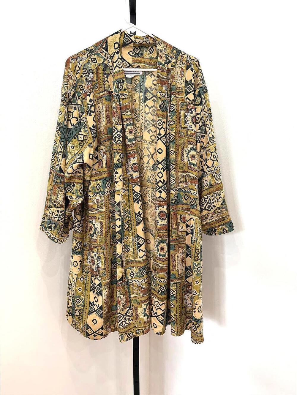 Vintage Sharon Anthony Patterned Coat Size 24W/44